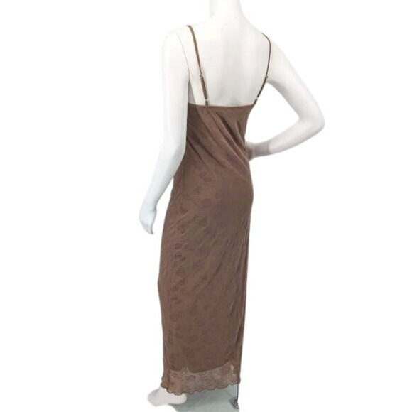 No Boundaries Maxi Slip Mesh Dress Size M Floral Velvet Y2K Babydoll Fairycore - Picture 2 of 9